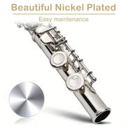 nickel plated c closed hole 16 key concert band flute in