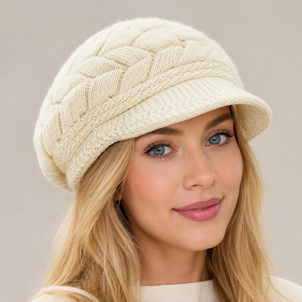 womens brim scarf beanie autumn winter casual warm beret