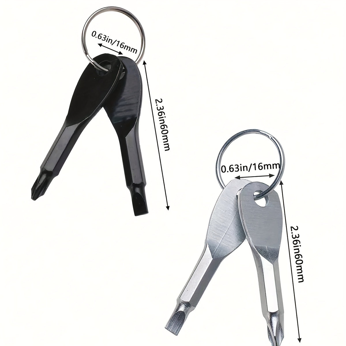 mini keychain screwdriver flathead phillips 2 in 1 portable