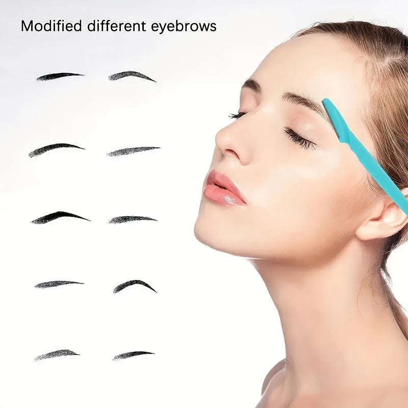 21pcs random color stainless steel eyebrow razors safety