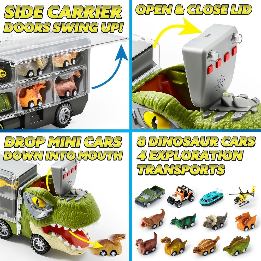 13 packs   dinosaur truck toys kids transport