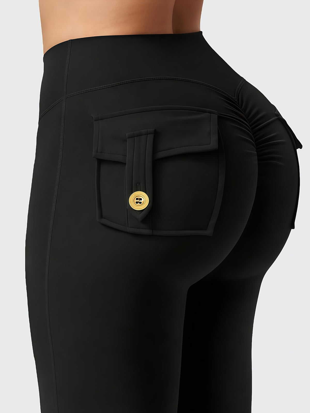 womens high stretch sporty flare yoga pants back waist