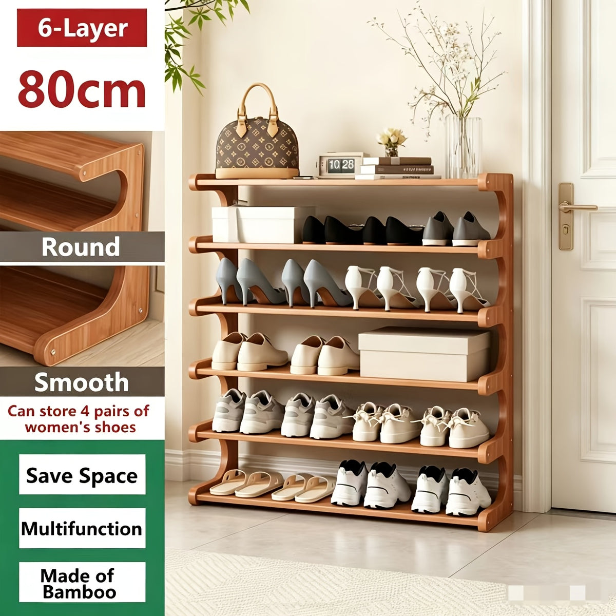3 5 6 tier bamboo shoe rack bamboo shoe storage solution