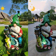 outdoor garden solar resin statue decorative light garden
