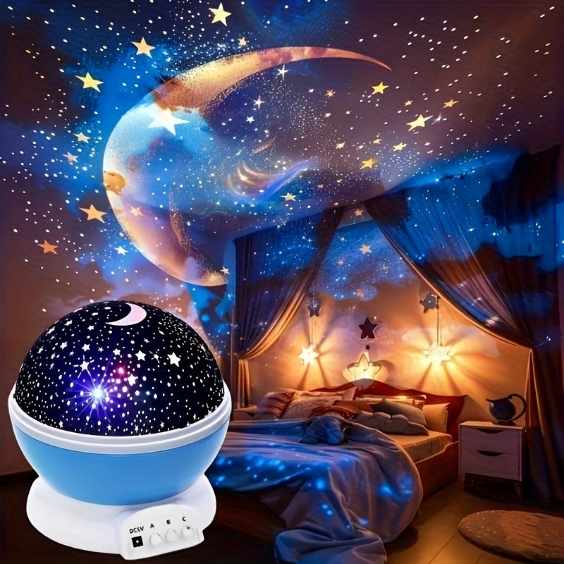 3d rotating star moon projector night light usb powered