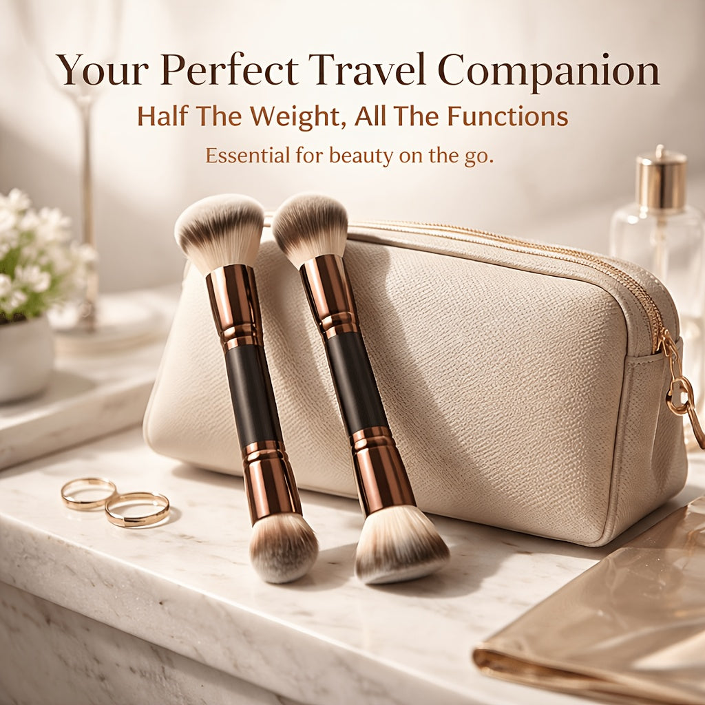 6pcs double ended makeup brush set tongue brush cushion head