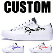 signature unisex couple shoes white low top black