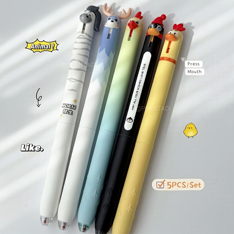 set 5   themed gel pens 0 5mm quick drying black ink