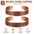 2pcs vintage red copper open end