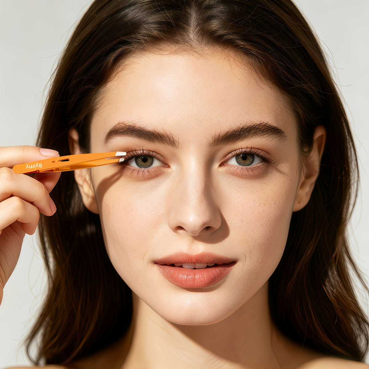 byimy brand 2pcs stainless steel eyebrow tweezers hair