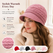 womens brim scarf beanie autumn winter casual warm beret