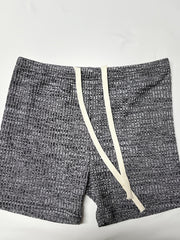 mens   ribbed knit athletic shorts elastic