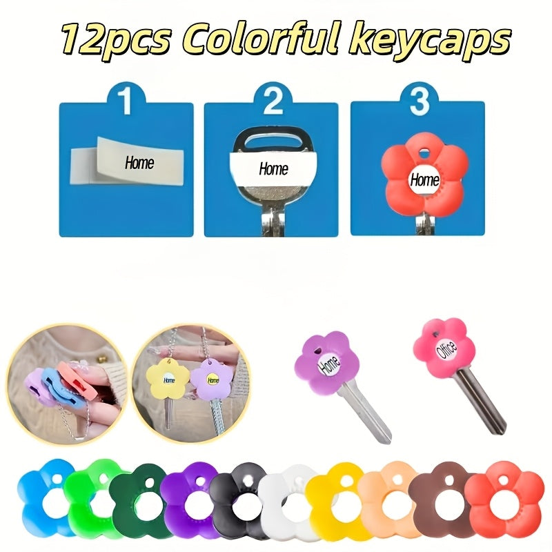 12 colorful flower key covers key cap set durable color