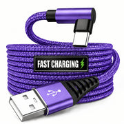 usb right angle type c data cable supports fast charging