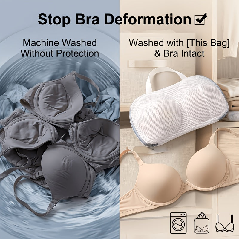 2pcs 3d bra laundry bag handle anti deformation mesh wash