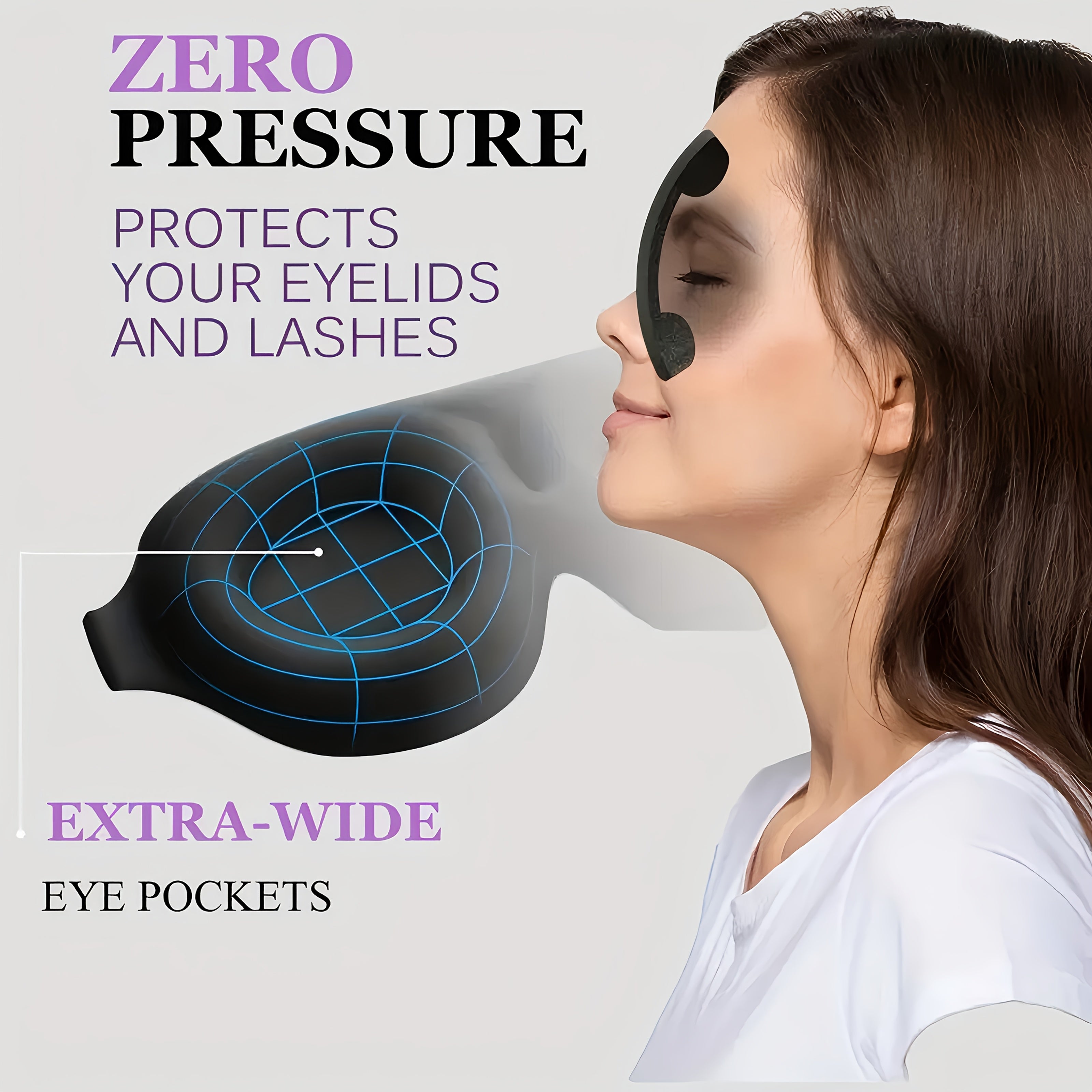 1pc 3d contoured sleep mask zero eye pressure eye cover