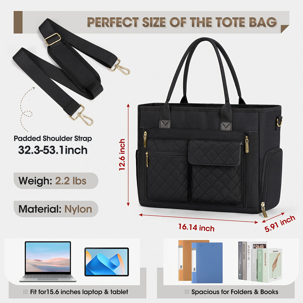 teacher tote bag insulated lunch compartment 15 6