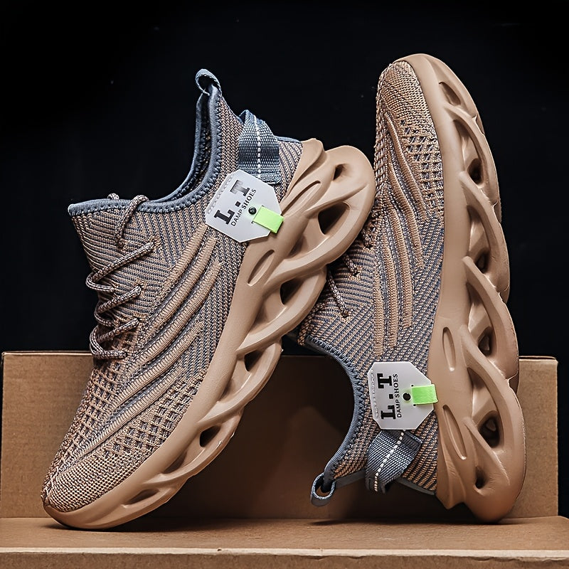 hdoxse mens outdoor knitted breathable running shoes shock