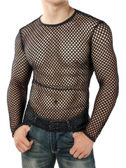 mens long sleeve sheer t shirt fitness breathable