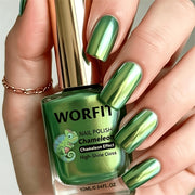 metallic mirror chrome green nail polish burnt   high