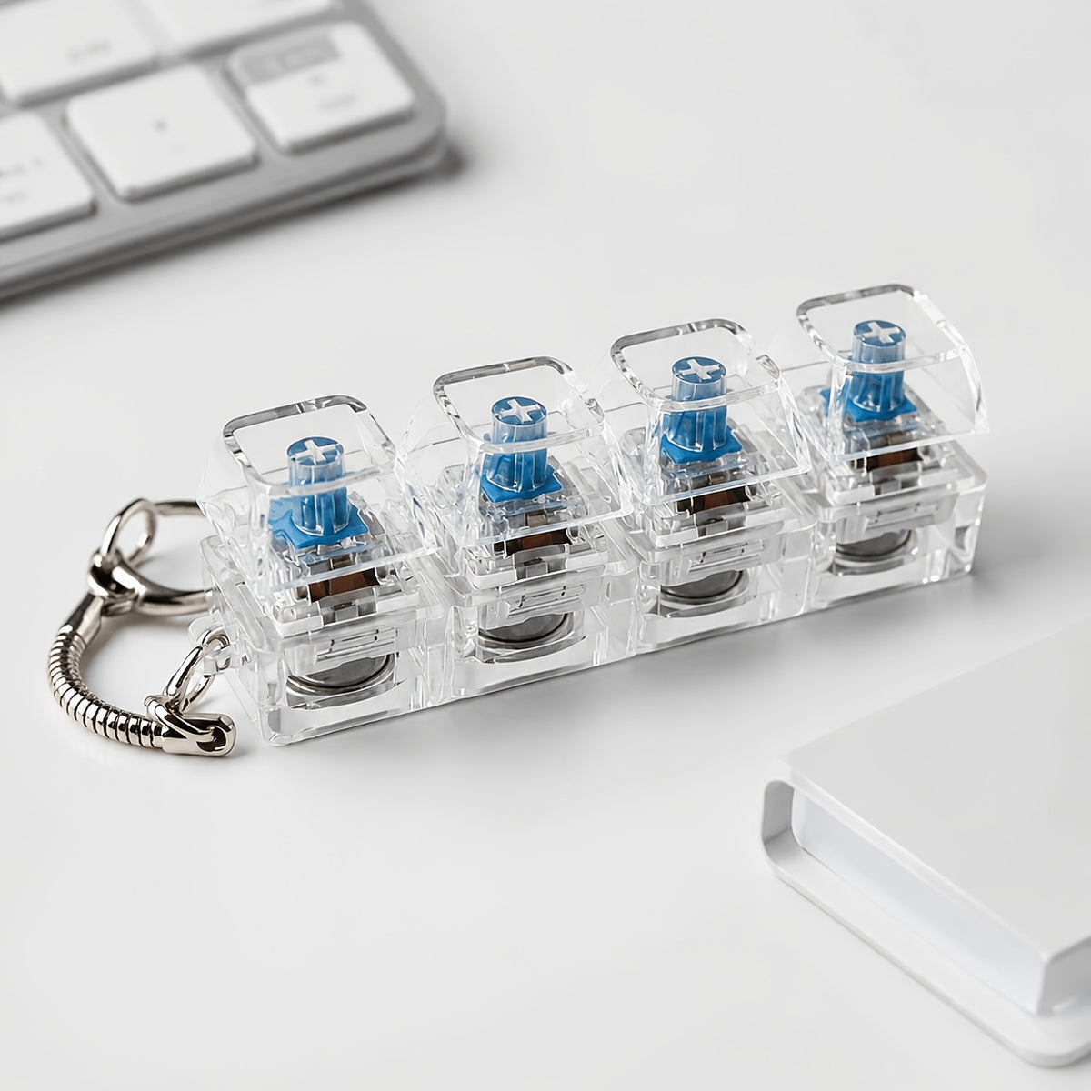 four button press decompression keychain portable fun