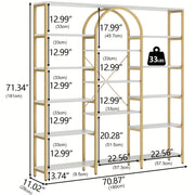 triple   tier large open bookshelf tall storage display