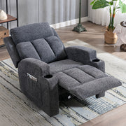 manual recliner chair massage heat soft fabric