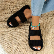 womens plush half toe slippers suitable soft warm indoor non