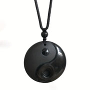obsidian yin yang   bagua pendant | temu Temu