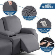 1 2 3 seater fiber fabric recliner sofa cover segmented