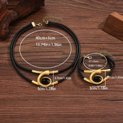 two piece set stylish bohemian style double layer black rope