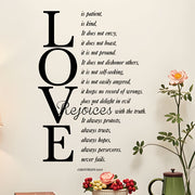 love patient kind an inspirational wall sticker decorating