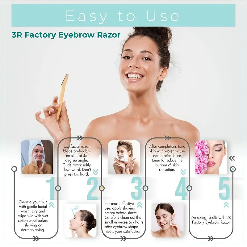 21pcs random color stainless steel eyebrow razors safety