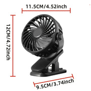 portable clip fan rechargeable usb desk fan type c charging