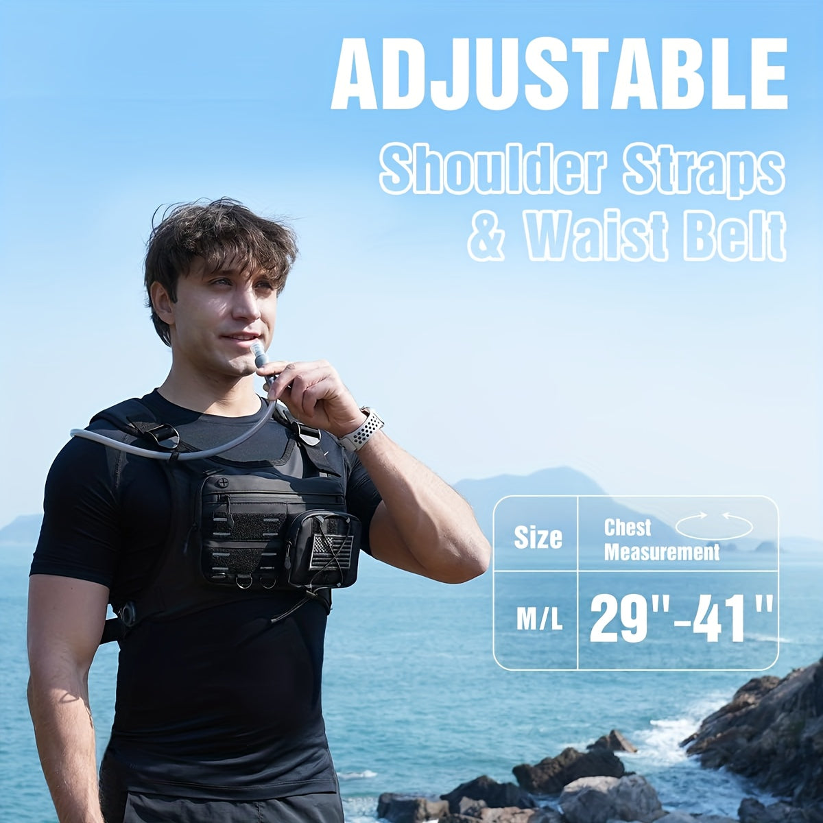 running vest 3l water bladder lightweight adjustable chest