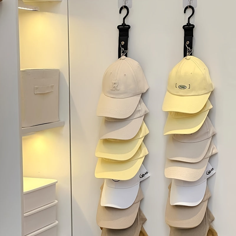 stainless steel hat rack 8 clips holds 16 baseball caps