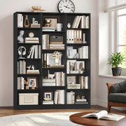 fultru triple wide bookshelf 6 tier large bookshelf bookcase