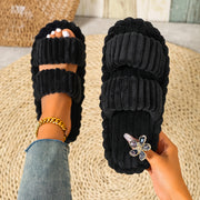 winter 2026 womens plush slippers corduroy home