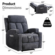manual recliner chair massage heat ergonomic