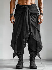 men   two piece trousers high waist lace solid