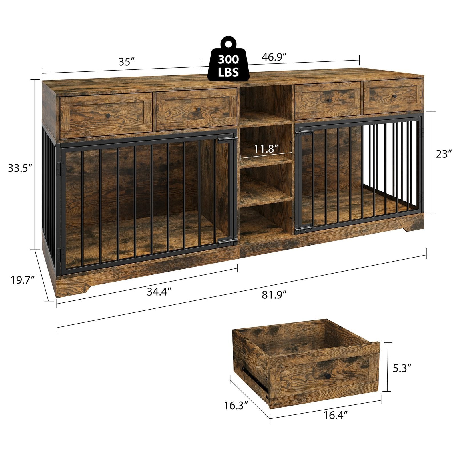 large heavy duty dual crate dog kennel furniture suitable 2