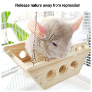 hamster chinchilla solid wood cradle swing hammock hamster