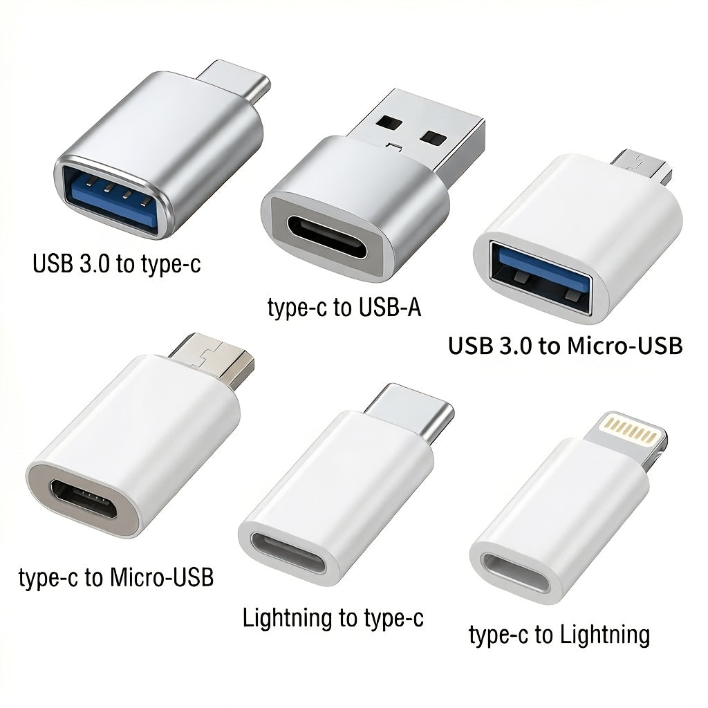 6 pack usb adapter set multi function usb 3 0 type c type c