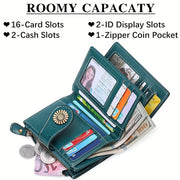 ladies short wallet card holder rfid anti theft coin purse