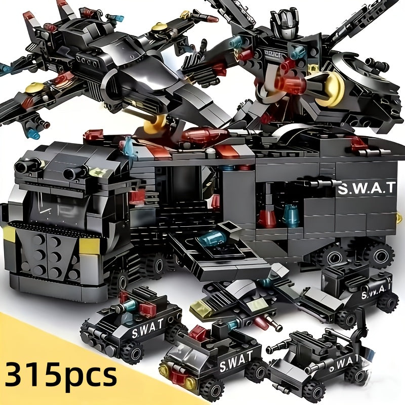 315pcs   vehicle building blocks swat robot car
