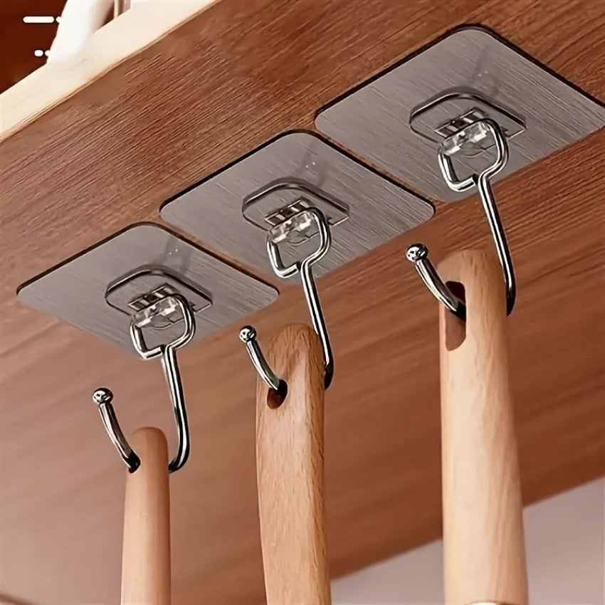 17pcs super strong   no drill hooks transparent