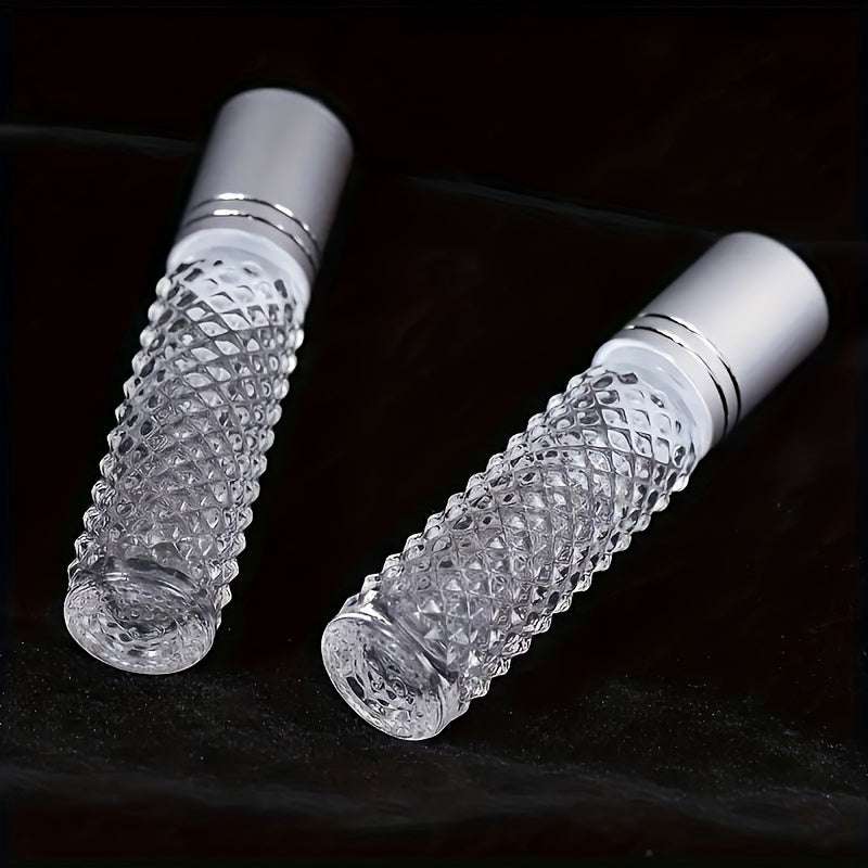 two refillable glass ball bottles designed cosmetics