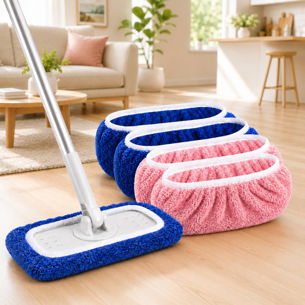 4pcs washable microfiber mop pads
