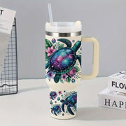 set 2 creative sea turtle pattern detachable cup stickers