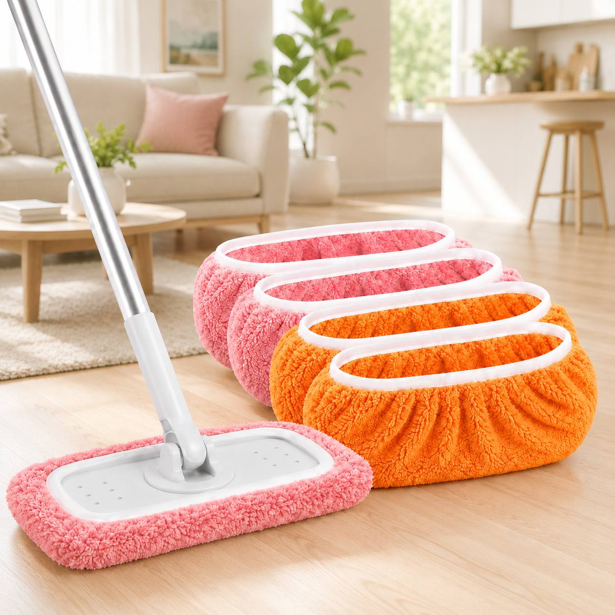 4pcs washable microfiber mop pads